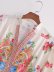 vestido de manga larga con cuello alto floral y botonadura sencilla NSAM129261