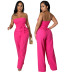 solid color tube top backless jumpsuit NSYMS129289
