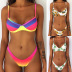 gradient color/sunflower/leaves printed swimwear set NSHTS129347