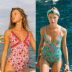 Floral printed V-neck One Piece Swimsuit NSHTS129358