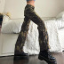 low waist camouflage loose leg jeans NSGXF129369