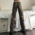 low waist camouflage loose leg jeans NSGXF129369