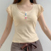 Solid Color Slim Short Sleeve T-Shirt NSGXF129371