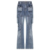 washed multi-pocket low waist jeans NSGXF129376