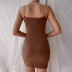 solid color backless hollow slip sheath dress NSLGF129394
