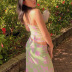 floral printed V-neck camisole and skirt set NSLGF129397