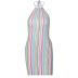 color striped halter lace backless dress NSLGF129398