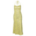 floral slit open back slip dress NSLGF129400