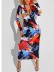 color ink tie-dye printing V-neck long-sleeved long dress NSHFH129496