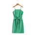 solid color knotted pleated slip dress NSLQS129416