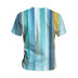 camiseta suelta de manga corta con estampado de rayas de talla grande NSLBT129797