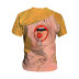 Camiseta de cuello redondo suelto informal con estampado de talla grande NSLBT129796