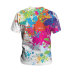 plus size Graffiti Print round neck short sleeve T-Shirt NSLBT129775
