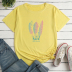 Camiseta suelta de manga corta con estampado de plumas multicolores NSYAY129962