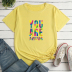 Colorful Letter Print Loose short sleeve T-Shirt NSYAY129564