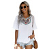 boho style loose short sleeve pullover embroidered t-shirt NSSI129533