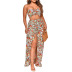 pleated ruffled floral printed skirt two-piece suit NSHHF129536