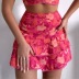 printed Slim Short Top High Waist Skirt Two Piece Set NSHHF129539