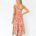 single-shoulder sleeveless slim floral dress NSPPF129547