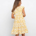round neck loose ruffle floral dress NSPPF129544