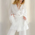 Solid Color Loose Double Layer Gauze Nightgown Trousers Pajamas set NSMSY124425
