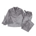 Satin lapel Shirt Pants Bow Knot Fringe Three Piece Pajamas NSMSY124429