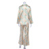 print striped ice silk long-sleeved trousers pajamas set NSMSY124430