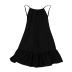 solid color mid-length ruffled large swing open back nightdress NSMSY124433