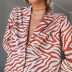 print red pattern lapel long-sleeved top pajamas set NSMSY124449