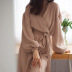 solid color cardigan double-layer gauze cotton nightgown NSMSY124452