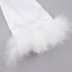 faux silk feather stitching nightdress NSMSY124458