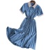 stitching Collar Short Sleeve Dress multicolors NSYXG124469