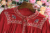 Half open button long sleeve embroidered shirt NSYXG124484