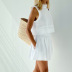 solid color simple cotton and linen vest skirt set NSSQS124512