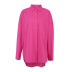 solid color long-sleeved cotton mid-length shirt NSSQS124523
