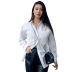 solid color long-sleeved pocket stitching shirt NSSQS124529