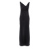 solid color high waist swing collar slip dress NSSQS124555