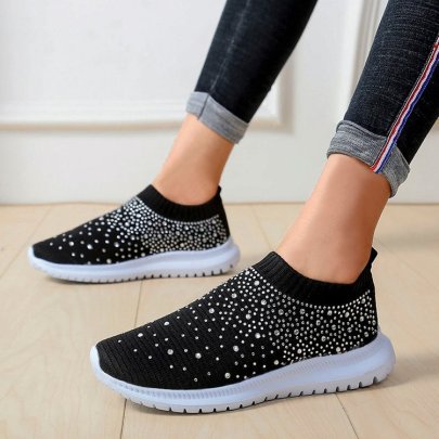 Rubber Round Head Suede Flat Bottom Shoes NSYBJ124580