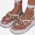 thick-soled metal chain anklet strap Roman sandals NSYBJ124588