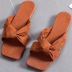 solid color flat bottom strap square head slippers NSYBJ124590