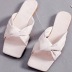 solid color flat bottom strap square head slippers NSYBJ124590