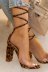 one-word buckle leopard print thick high-heeled sandals NSYBJ124592