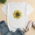 Sunflower Print Loose short sleeve T-Shirt multicolors NSYAY129973