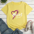 Camiseta holgada de manga corta con estampado de letras y corazones multicolores NSYAY128120
