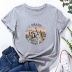 Camiseta holgada de manga corta con estampado de letras multicolores NSYAY128119