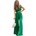 sling wrap chest high waist wide-leg solid color vest and trousers set NSSQS124647