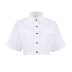 buttons solid color lapel short sleeve short shirt NSSQS124648