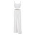 sling high waist wide-leg solid color cotton and linen vest and pants two-piece set NSSQS124651