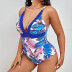 plus size print deep V sling one-piece swimsuit NSJHD124725