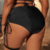 plus size high waist cross lace-up solid color Swimming trunks NSJHD124729